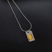 304 Stainless Steel 18K Gold Plated Hip-Hop Plating Color Block Pendant Necklace main image 2