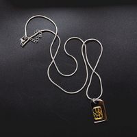 304 Stainless Steel 18K Gold Plated Hip-Hop Plating Color Block Pendant Necklace main image 4