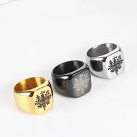 Simple Style Geometric 304 Stainless Steel Plating 18K Gold Plated Men's Rings main image 7