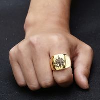 Simple Style Geometric 304 Stainless Steel Plating 18K Gold Plated Men's Rings main image 5