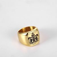 Simple Style Geometric 304 Stainless Steel Plating 18K Gold Plated Men's Rings sku image 17