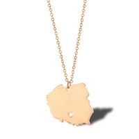 304 Stainless Steel 18K Gold Plated Simple Style Plating Map Pendant Necklace main image 3