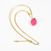 304 Stainless Steel 18K Gold Plated Simple Style Inlay Heart Shape Crystal Pendant Necklace main image 2