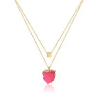 Acero Inoxidable 304 Chapados en oro de 18k Estilo Simple Embutido Forma De Corazón Cristal Collar Colgante sku image 2
