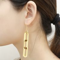 1 Pair Modern Style Geometric Plating 304 Stainless Steel 18K Gold Plated Drop Earrings main image 2
