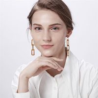 1 Pair Modern Style Geometric Plating 304 Stainless Steel 18K Gold Plated Drop Earrings main image 3