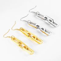 1 Pair Modern Style Geometric Plating 304 Stainless Steel 18K Gold Plated Drop Earrings main image 1
