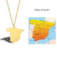 304 Stainless Steel 18K Gold Plated Elegant Simple Style Streetwear Plating Map Pendant Necklace main image 1