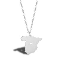 304 Stainless Steel 18K Gold Plated Elegant Simple Style Streetwear Plating Map Pendant Necklace main image 2