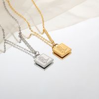 304 Stainless Steel 18K Gold Plated Simple Style Classic Style Plating Solid Color Pendant Necklace main image 2