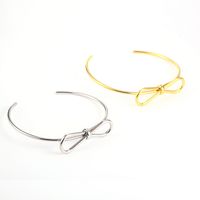 Basic Modern Style Bow Knot Titanium Steel Plating Bangle main image 1