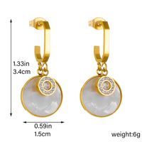1 Pair Simple Style Round Plating Inlay 304 Stainless Steel Rhinestones 18K Gold Plated Drop Earrings main image 4