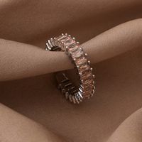 Glam Square Copper Plating Inlay Zircon White Gold Plated Gold Plated Rings sku image 6