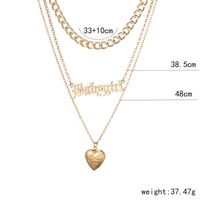 Fashion Heart Shape Alloy Plating Artificial Pearls Women's Layered Necklaces 1 Piece main image 9