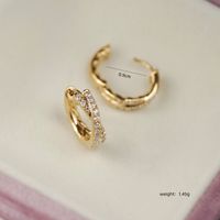 1 Pair Casual Round Plating Inlay Sterling Silver Zircon Gold Plated Silver Plated Earrings main image 7