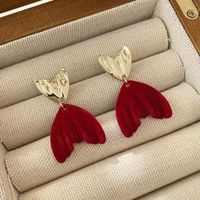 1 Pair Simple Style Classic Style Flower Inlay Flocking Rhinestones Pearl Drop Earrings sku image 3
