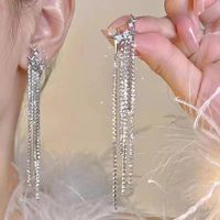 1 Pair Simple Style Classic Style Star Inlay Alloy Rhinestones Drop Earrings main image 1