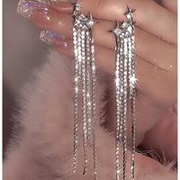 1 Pair Simple Style Classic Style Star Inlay Alloy Rhinestones Drop Earrings main image 5