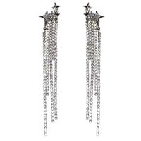 1 Pair Simple Style Classic Style Star Inlay Alloy Rhinestones Drop Earrings main image 2
