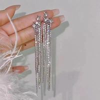 1 Pair Simple Style Classic Style Star Inlay Alloy Rhinestones Drop Earrings sku image 1