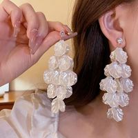 1 Pair Simple Style Flower Patchwork Alloy Drop Earrings main image 2