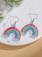 1 Pair Basic Rainbow Plating Resin Silver Plated Drop Earrings main image 7