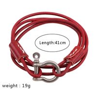Vintage Style Vacation Solid Color Alloy Leather Woven Belt Men's Wristband main image 1