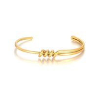 Retro Simple Style Solid Color 304 Stainless Steel 18K Gold Plated Bangle In Bulk main image 4
