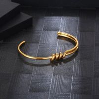 Retro Simple Style Solid Color 304 Stainless Steel 18K Gold Plated Bangle In Bulk main image 2