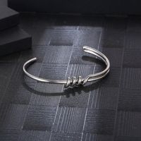 Retro Simple Style Solid Color 304 Stainless Steel 18K Gold Plated Bangle In Bulk main image 3