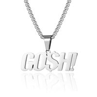 Hip-Hop Letter 304 Stainless Steel Polishing 18K Gold Plated Couple Pendant Necklace main image 4