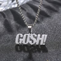 Hip-Hop Letter 304 Stainless Steel Polishing 18K Gold Plated Couple Pendant Necklace main image 5