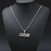 Hip-Hop Letter 304 Stainless Steel Polishing 18K Gold Plated Couple Pendant Necklace main image 1