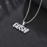 Hip-Hop Letter 304 Stainless Steel Polishing 18K Gold Plated Couple Pendant Necklace main image 3