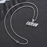 Hip-Hop Letter 304 Stainless Steel Polishing 18K Gold Plated Couple Pendant Necklace main image 2