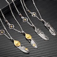Retro Feather 304 Stainless Steel Plating 18K Gold Plated Men's main image 1