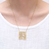 304 Stainless Steel 18K Gold Plated Simple Style Classic Style Plating Solid Color Pendant Necklace main image 3