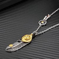 Retro Feather 304 Stainless Steel Plating 18K Gold Plated Men's sku image 1