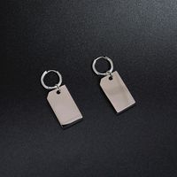 Hip-Hop Retro Color Block 304 Stainless Steel Plating 18K Gold Plated Men's Earrings Necklace main image 4