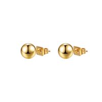 1 Pair Basic Solid Color Plating 304 Stainless Steel 18K Gold Plated Ear Studs main image 3