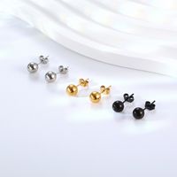 1 Pair Basic Solid Color Plating 304 Stainless Steel 18K Gold Plated Ear Studs main image 2