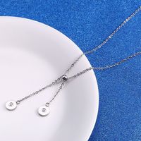304 Stainless Steel 18K Gold Plated Simple Style Commute Plating Solid Color Layered Necklaces main image 3