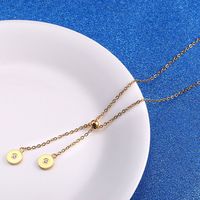 304 Stainless Steel 18K Gold Plated Simple Style Commute Plating Solid Color Layered Necklaces main image 4