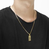 Hip-Hop Color Block 304 Stainless Steel Chain 18K Gold Plated Unisex Pendant Necklace main image 5