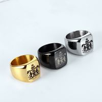 Simple Style Geometric 304 Stainless Steel Plating 18K Gold Plated Men's Wide Band Rings main image 3