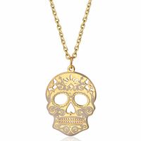 Funny Streetwear Skull 304 Stainless Steel Plating 18K Gold Plated Women's Pendant Necklace main image 2
