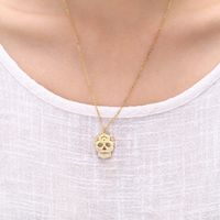 Funny Streetwear Skull 304 Stainless Steel Plating 18K Gold Plated Women's Pendant Necklace main image 3