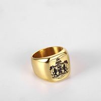 Estilo Simple Geométrico Acero Inoxidable 304 Enchapado Chapados en oro de 18k Hombres Anillos De Banda Ancha sku image 10