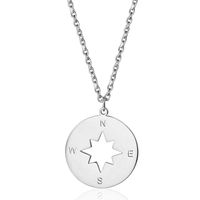 304 Stainless Steel 18K Gold Plated Modern Style Classic Style Plating Compass Pendant Necklace main image 5