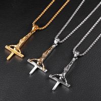 Retro Cross 304 Stainless Steel Plating 18K Gold Plated Men's Pendant Necklace main image 2